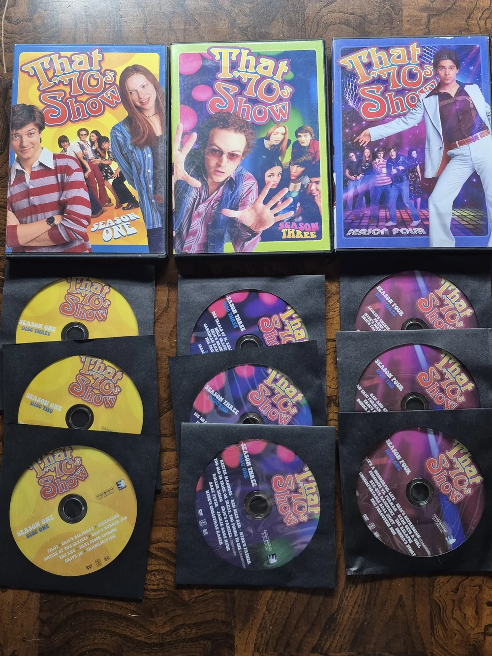 That '70s Show Complete Seasons 1-4 DVD Set - Colorful Retro Covers